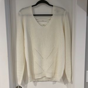 Cream sweater with back detail